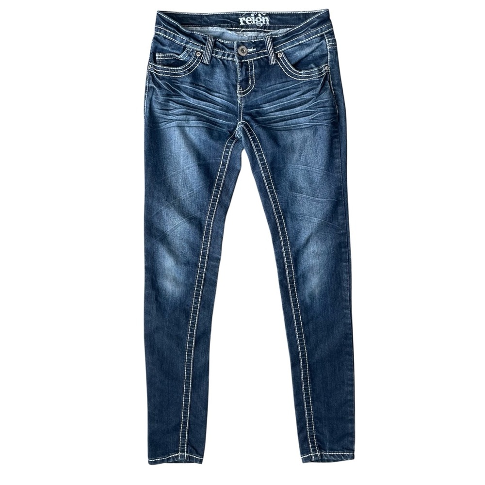 Reign Women's Dark Blue Skinny Jeans | Juniors Size 5